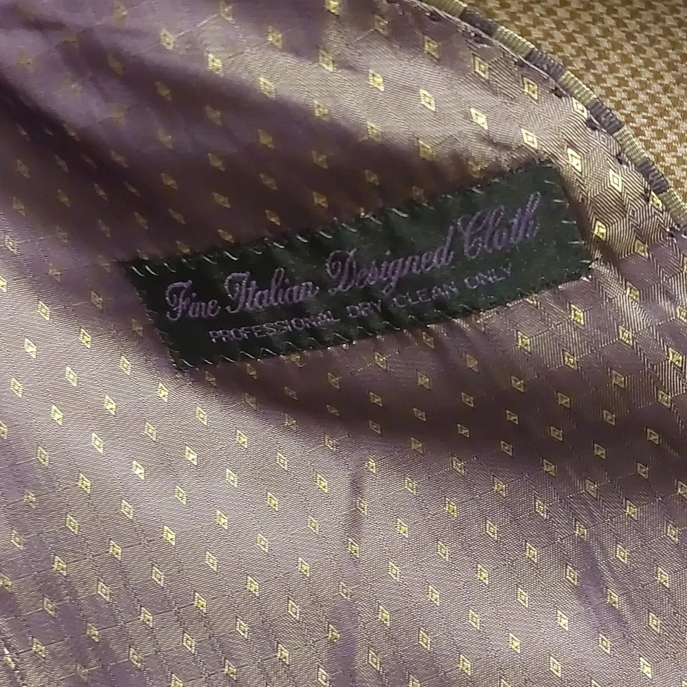 Earvin Magic Johnson Signature Brown Mini Houndstooth 4-Button Blazer Mens Sz44L